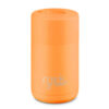 12oz Reusable Cup - Push Button Lid - Neon Orange