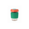 Glass Gocup Reusable Coffee Cup 355ml - Green/coral/seafoam
