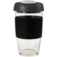 Glass Gocup Reusable Coffee Cup 473ml - Black/charcoal/grey