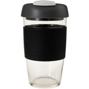 Glass Gocup Reusable Coffee Cup 473ml - Black/charcoal/grey