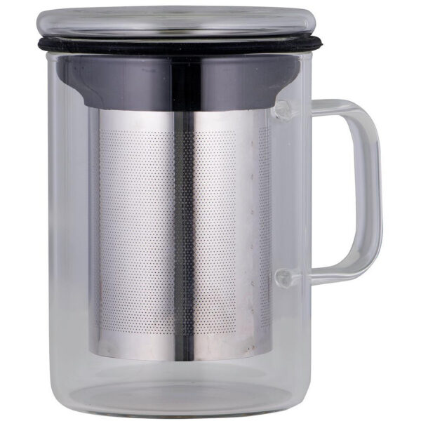 Tea Mug With Infuser Black 350ml Borosilicate