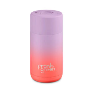 12oz Reusable Cup - Push Button Lid - Lilac Haze / Living Coral
