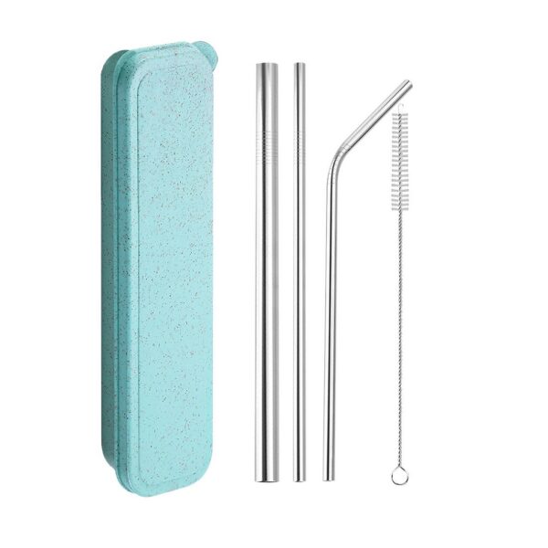 5 Piece Stainless Steel Straw Set With Case