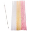 Reusable Party Straws Pack 12 with Brush - Sparkle 25cm