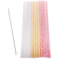 Reusable Party Straws Pack 12 with Brush - Sparkle 25cm