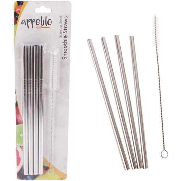 S/S Straight Smoothie Straws set 4