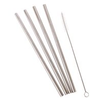 S/S Straight Smoothie Straws set 4