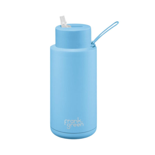 34oz Reusable Bottle - Straw Lid - Sky Blue