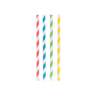 Papers Straws 14cm Rainbow - Set of 50