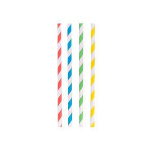 Papers Straws 14cm Rainbow - Set of 50