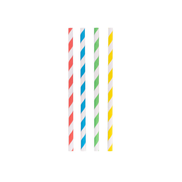 Papers Straws 14cm Rainbow - Set of 50