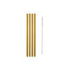 Cocktail & Co Reusable Wide Straw With Brush Set of 4 Gold Gift Boxed