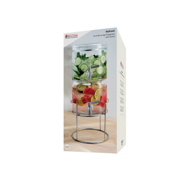 Refresh Dual Beverage Dispenser With Stand 2 X 3.8L Gift Boxed