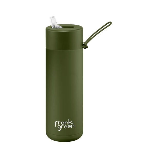20oz Reusable Bottle - Straw Lid - Khaki