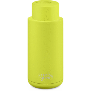 34oz Reusable Bottle - Push Button Lid - Neon Yellow
