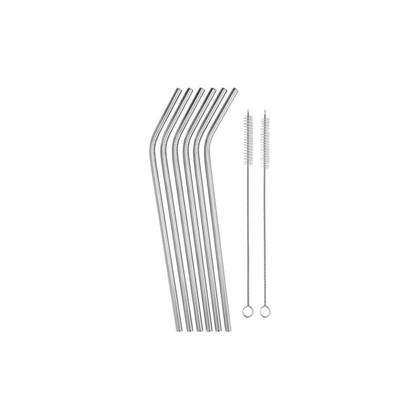 LU0060.jpg Reusable Straw Set of 6 With Brush Stainless Steel Gift Boxed