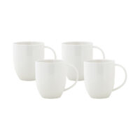 White Basics Diamonds Coupe Mug 370ML Set of 4 Gift Boxed