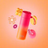 20oz Stainless Steel Ceramic Reusable Bottle With Flip Straw Lid Summer Sunset