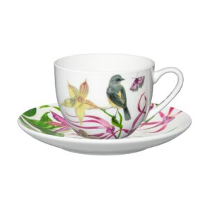 Eloise Short Lyric Cup & Saucer 240ML Yellow Robin Gift Boxed