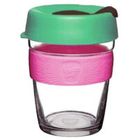 Brew Reusable Glass Coffee Cup Medium 12oz - Llama